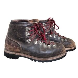 Vtg‎ Vasque 8.5 Brown Faded Workwear Heavy Lace Up Leather Men's Hiking Boots